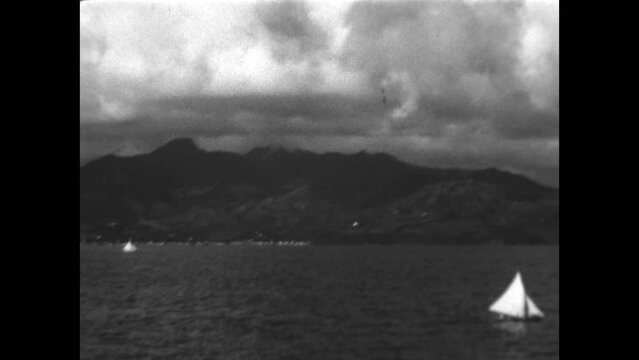 Approaching Barbados 1938 - Views of the coast of Barbados from an approaching ship in 1938. 