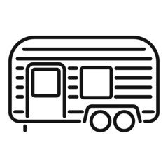 Recreational trailer icon outline vector. Car camper