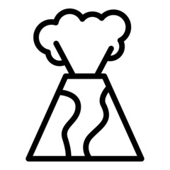 Hill volcano icon outline vector. Island crater. Science erupting