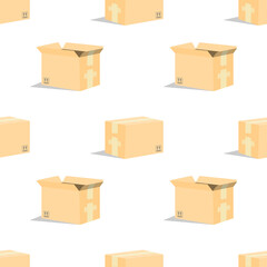 Isometric vector cardboard brown boxes on white background vector design element set. EPS