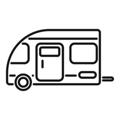 Holiday motorhome icon outline vector. Camper car