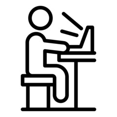 Home computer work icon outline vector. Social stay. Virtual team