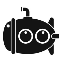 Propeller submarine icon simple vector. Sea boat