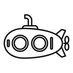 Sea bathyscaphe icon outline vector. Submarine ship