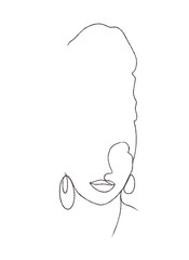  Woman continuous line drawing illustration 