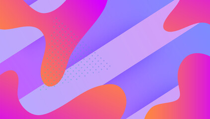 Rainbow Flyer. Violet Trendy Shape. Neon Concept. 3d Landing Pag