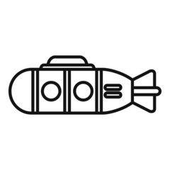 Cute submarine icon outline vector. Sea bathyscaphe