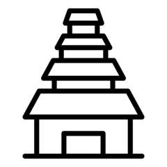 Jakarta house tower icon outline vector. City skyline. Travel ondel