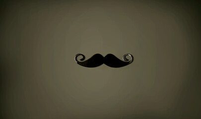 Black paper mustache - overhead view flat lay