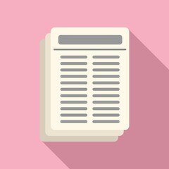 Reportage newspaper icon flat vector. Camera interview