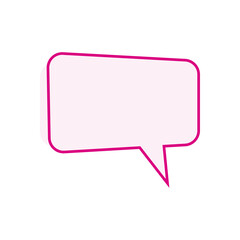 flat pink speech bubble