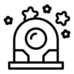 Astronaut telescope icon outline vector. Alien ufo. Cute ship