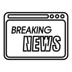 Breaking news icon outline vector. Camera press