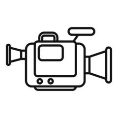 Video camera icon outline vector. Press tv