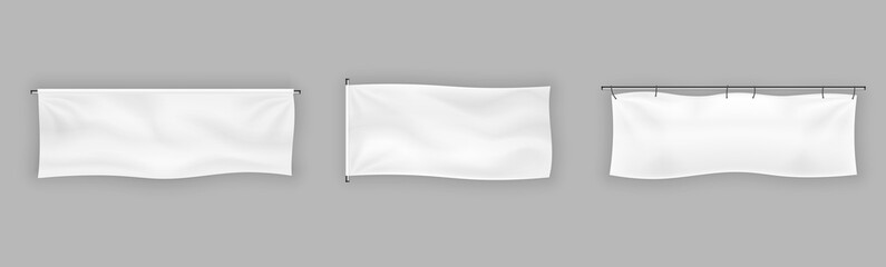Fabric banner or flag signboards for advertising