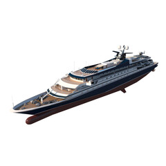 Cruise Ship Boat 1- Perspective F view white background 3D Rendering Ilustracion 3D	