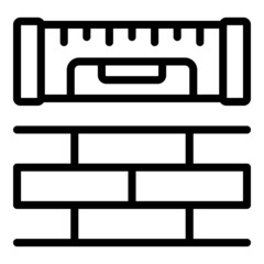 Remodeling brick wall icon outline vector. House design. Service apartment