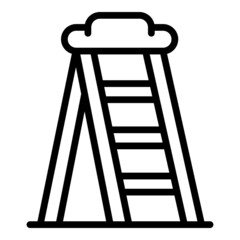 Remodeling ladder icon outline vector. Wall remodel. House design