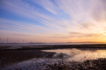Fototapeta premium A beautiful sunset view from Daebudo Island in Korea. 