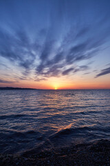 Obraz premium A beautiful sunset view from Daebudo Island in Korea. 