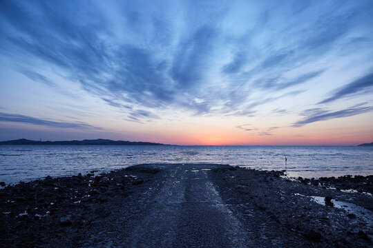 A beautiful sunset view from Daebudo Island in Korea.

