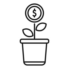 Monetize plant icon outline vector. Media increase