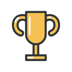 flat golden trophy illustration