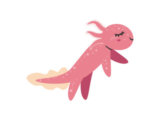 flat pink axolotl design