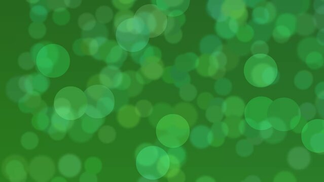 Motion graphics. forest green abstract defocused background, circle shape bokeh spots