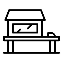 Beach house icon outline vector. Forest cabin. Seaside boat