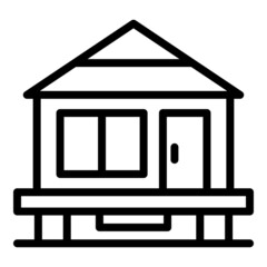 Forest house icon outline vector. Cabin stilt. Beach swamp