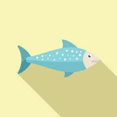 Cat fish food icon flat vector. Dry feed
