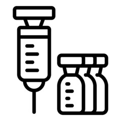 Syringe icon outline vector. Test pcr. Health travel