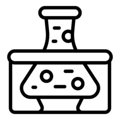 Flask lab icon outline vector. Test pcr. Corona covid