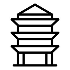 Pagoda style icon outline vector. Chinese building. Temple house