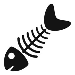 Cat fish skeleton icon simple vector. Pet feed