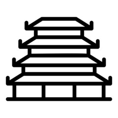 Vietnam pagoda icon outline vector. Japan temple. Tree style