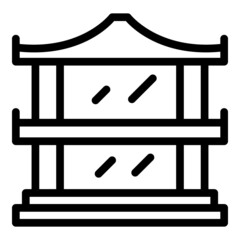 Bridge pagoda icon outline vector. Chinese building. Asian house