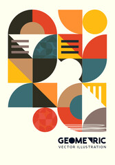 Creative geometric shapes and pattern layout. Vector illustration.