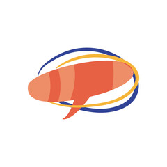 flat orange text balloon