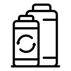 Eco battery icon outline vector. Clean energy. Wooden bio