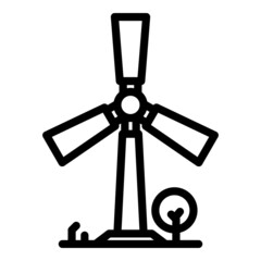 Wind turbine icon outline vector. Recycle clean. Eco reuse