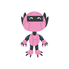 flat small pink robot