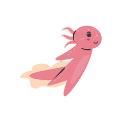 flat cute axolotl illustration
