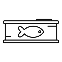 Fish cat tin can icon outline vector. Pet feed