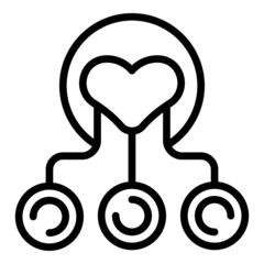 Social team love icon outline vector. Heart charity. Activist support
