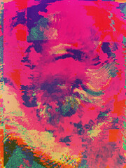 Abstract retro futuristic glitch colorful portrait