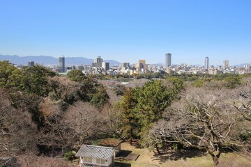 Fototapeta na wymiar 福岡市の福岡城天守台から見た福岡都市風景