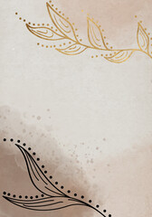 Naklejka premium Graphical leaves illustration. Floral line art pattern background.