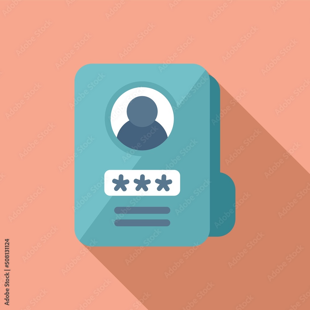 Sticker folder password recovery icon flat vector. page log